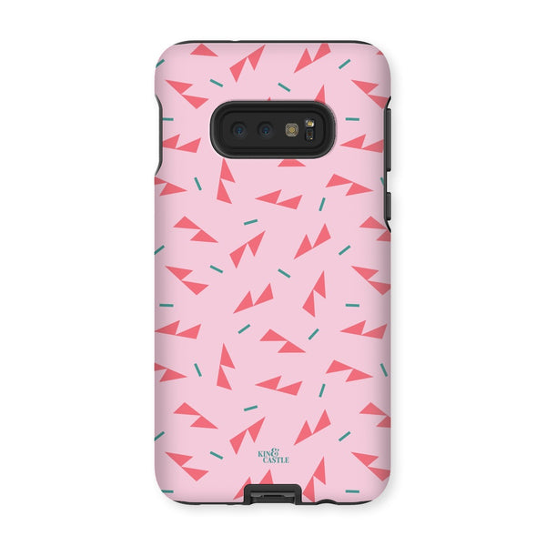 Pink Ditzy Triangles Tough Phone Case