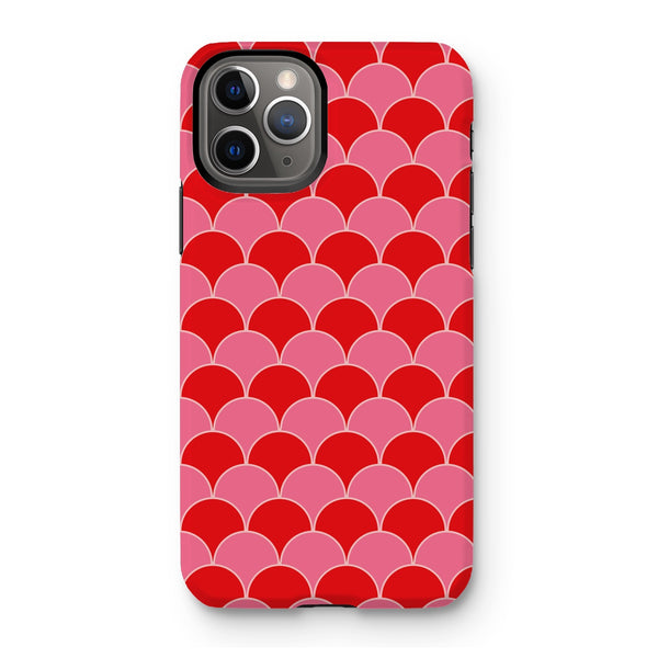 Red & Pink Geo Waves Tough Phone Case
