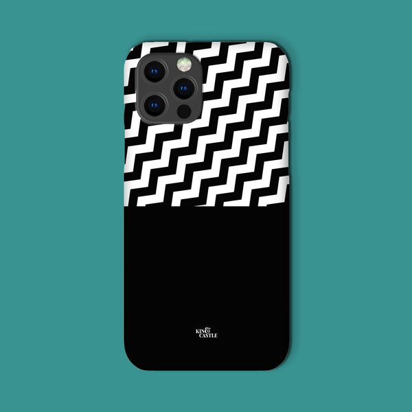 Geometric Zig Zag & Black Tough Phone Case