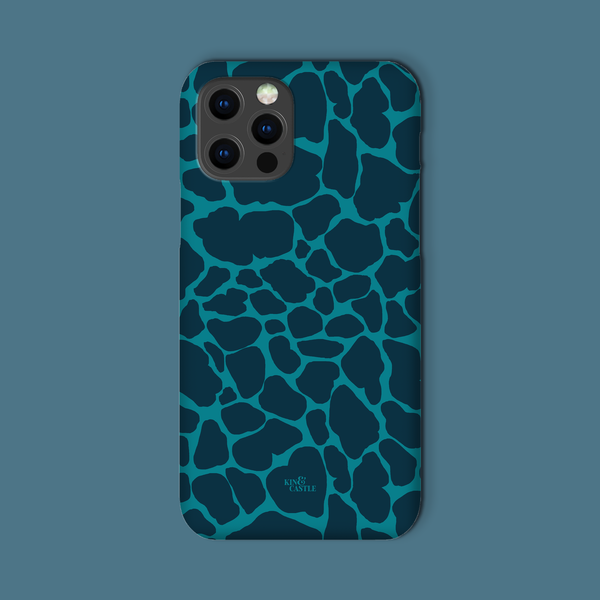 Blue & Teal Giraffe Print Snap Phone Case
