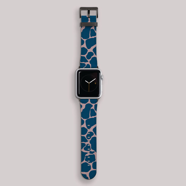 Pink & Blue Giraffe Print Apple Watch Strap