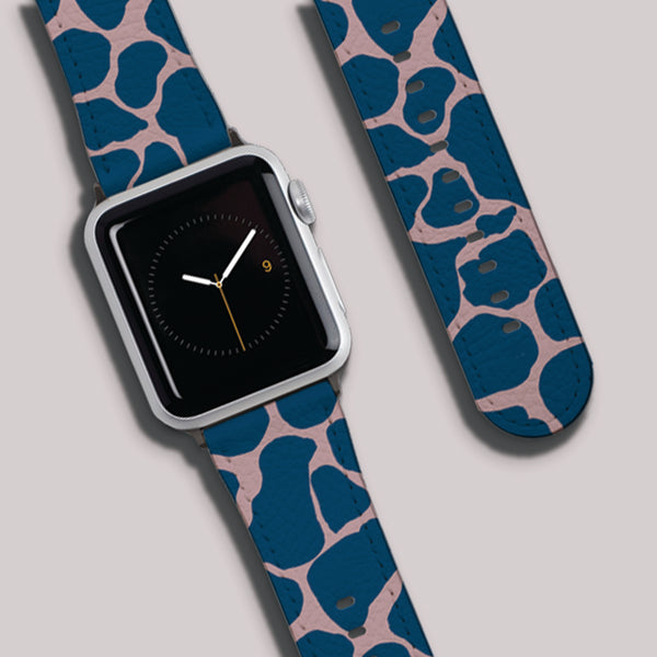 Pink & Blue Giraffe Print Apple Watch Strap