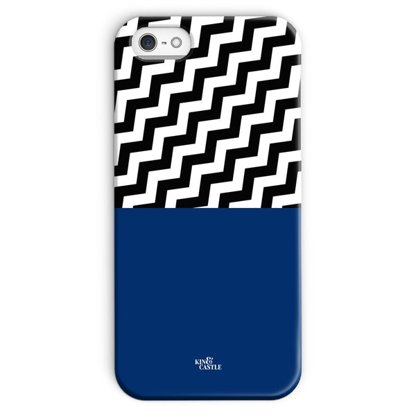 Geometric Zig Zag & Navy Blue Snap Phone Case