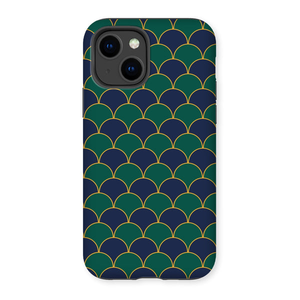 Blue & Green Geo Waves Tough Phone Case