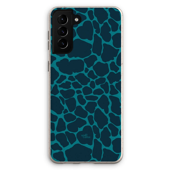 Blue & Teal Giraffe Print Eco Phone Case