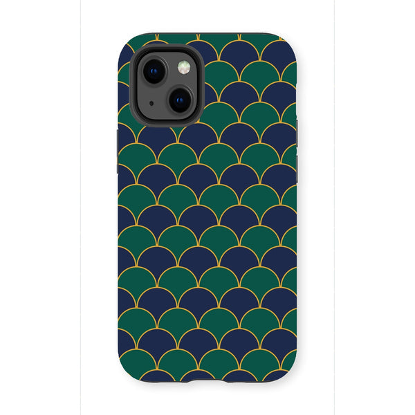 Blue & Green Geo Waves Tough Phone Case
