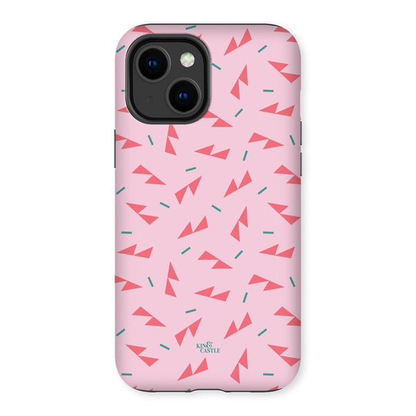 Pink Ditzy Triangles Tough Phone Case