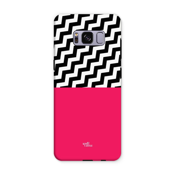 Geometric Zig Zag & Hot Pink Tough Phone Case