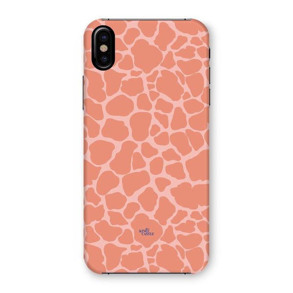 Peach Giraffe Print Snap Phone Case