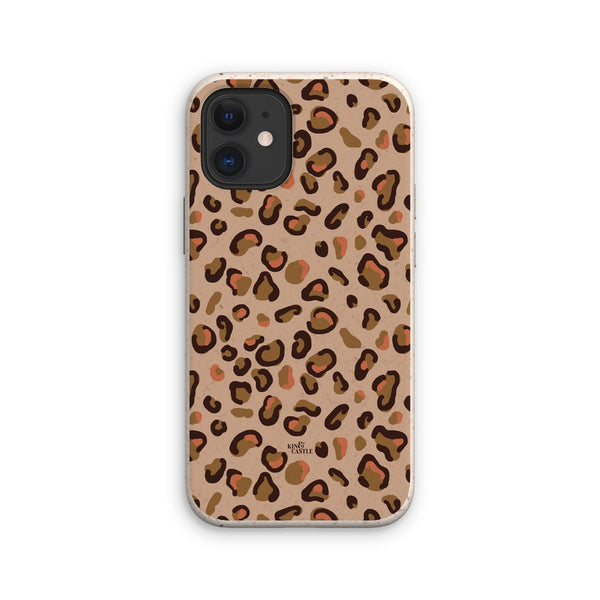 Tan & Coral Leopard Print Eco Phone Case