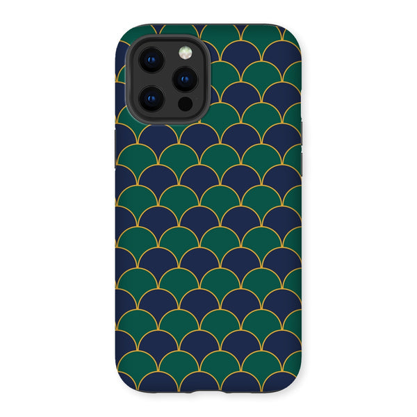 Blue & Green Geo Waves Tough Phone Case