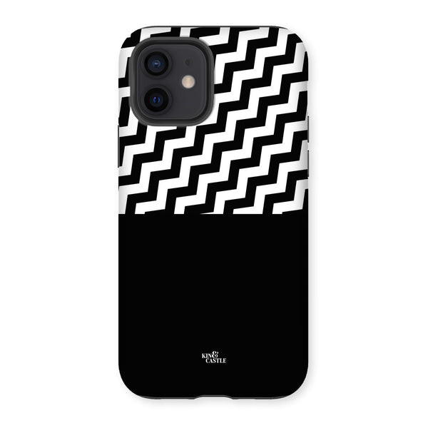 Geometric Zig Zag & Black Tough Phone Case