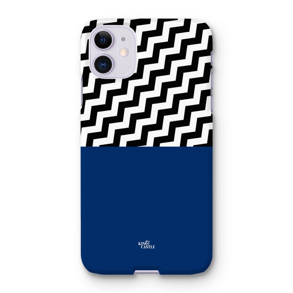 Geometric Zig Zag & Navy Blue Snap Phone Case
