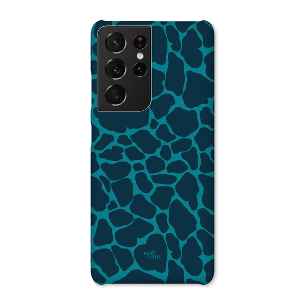 Blue & Teal Giraffe Print Snap Phone Case
