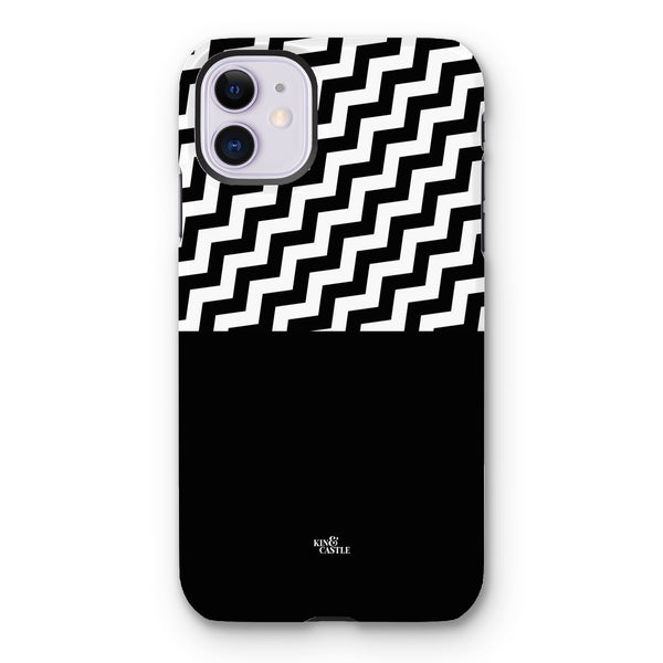 Geometric Zig Zag & Black Tough Phone Case