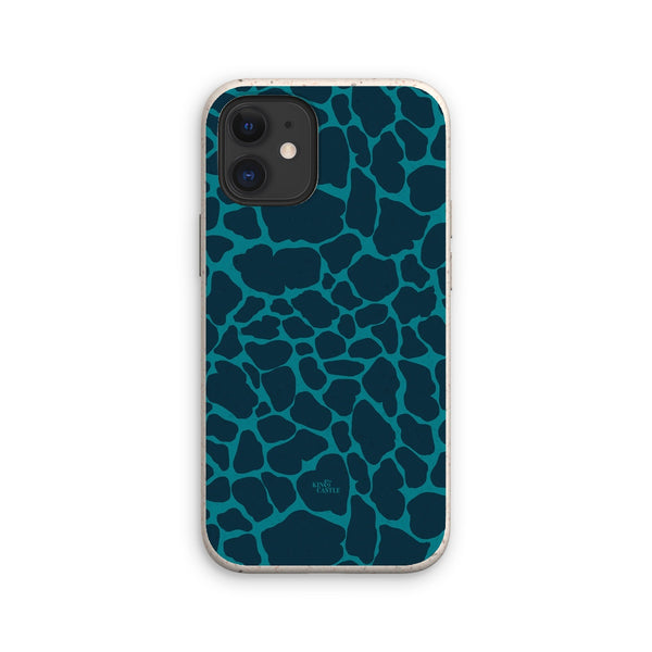 Blue & Teal Giraffe Print Eco Phone Case