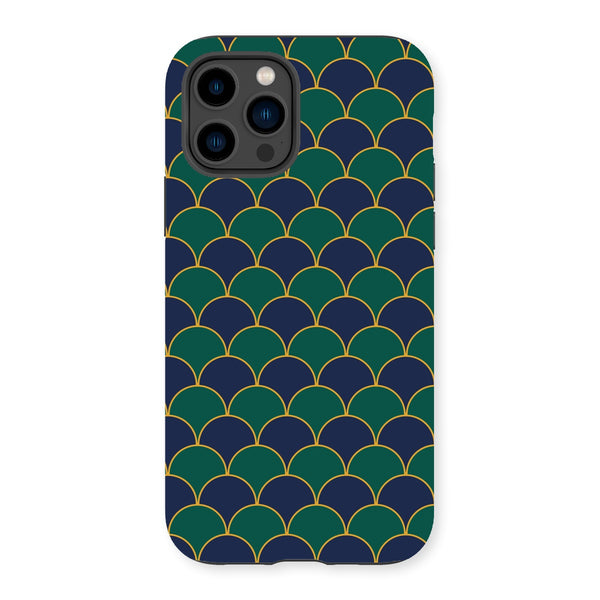 Blue & Green Geo Waves Tough Phone Case