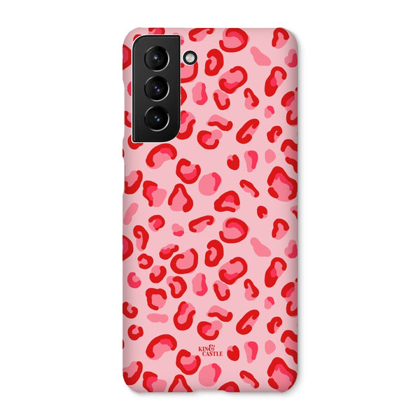 Red & Pink Leopard Print Snap Phone Case