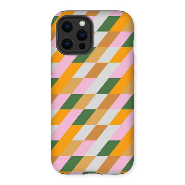 Green & Mustard Diamond Tough Phone Case