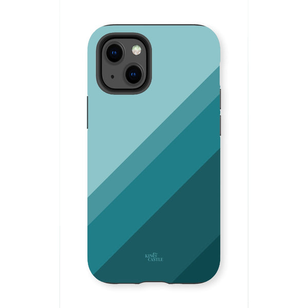Teal Geometric Stripe Tough Phone Case