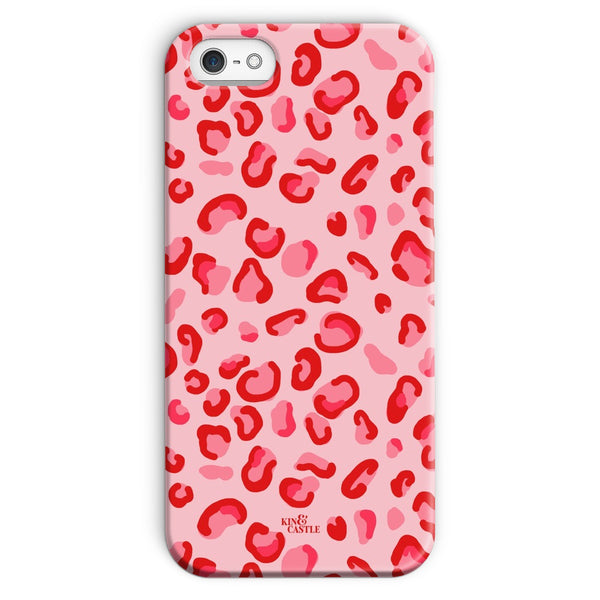Red & Pink Leopard Print Snap Phone Case