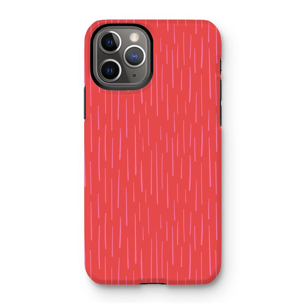 Pink & Bright Red Dash Tough Phone Case