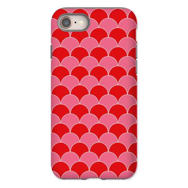 Red & Pink Geo Waves Tough Phone Case