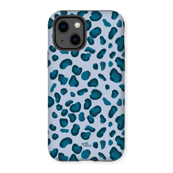 Cool Blues Leopard Print Tough Phone Case
