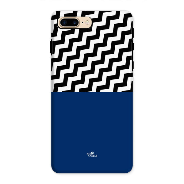 Geometric Zig Zag & Navy Blue Tough Phone Case