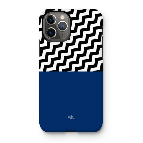 Geometric Zig Zag & Navy Blue Tough Phone Case
