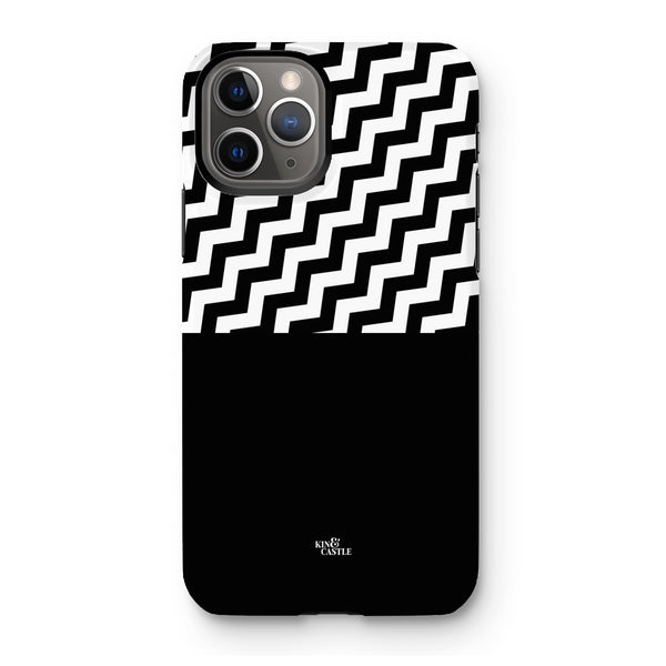 Geometric Zig Zag & Black Tough Phone Case