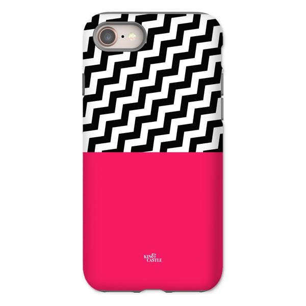 Geometric Zig Zag & Hot Pink Tough Phone Case