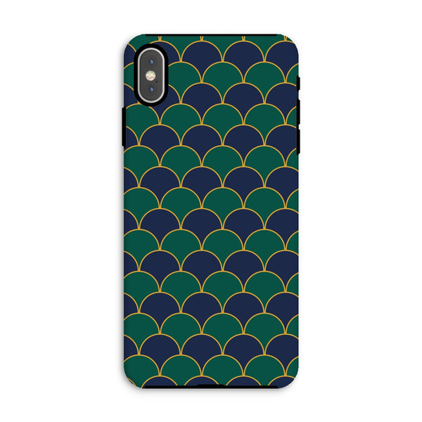 Blue & Green Geo Waves Tough Phone Case
