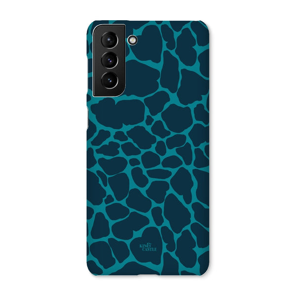 Blue & Teal Giraffe Print Snap Phone Case