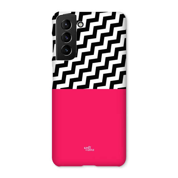 Geometric Zig Zag & Hot Pink Snap Phone Case