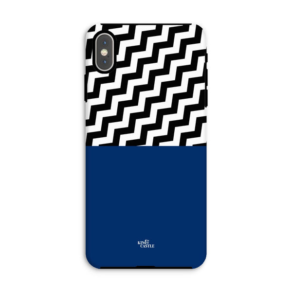 Geometric Zig Zag & Navy Blue Tough Phone Case