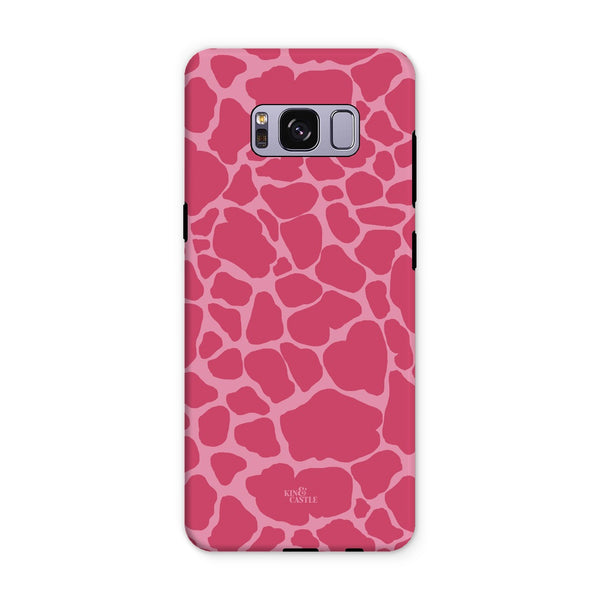 Raspberry Pink Giraffe Print Tough Phone Case