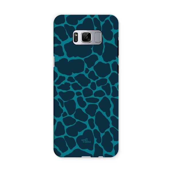 Blue & Teal Giraffe Print Tough Phone Case