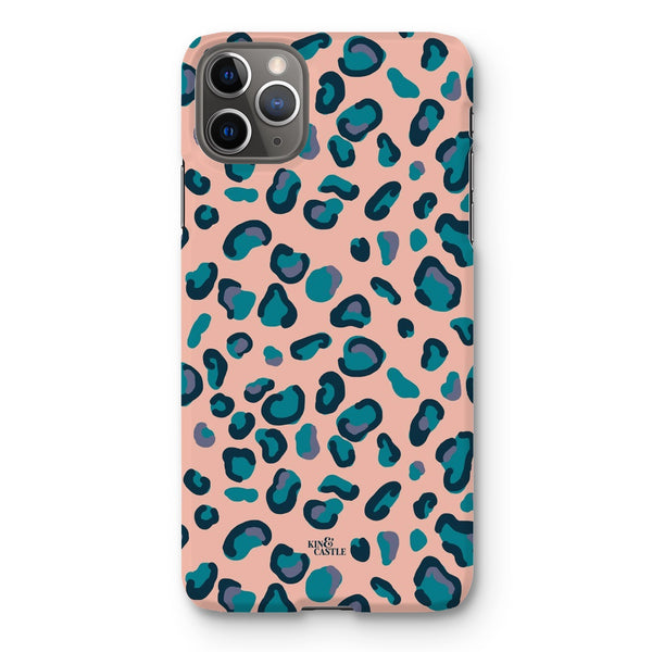 Peach, Teal & Blue Leopard Print Snap Phone Case