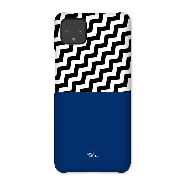 Geometric Zig Zag & Navy Blue Snap Phone Case