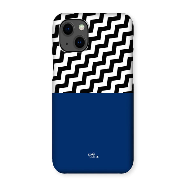 Geometric Zig Zag & Navy Blue Snap Phone Case