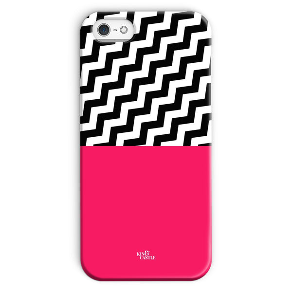 Geometric Zig Zag & Hot Pink Snap Phone Case