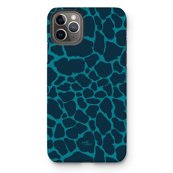 Blue & Teal Giraffe Print Tough Phone Case