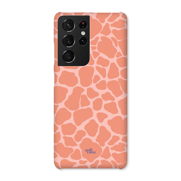 Peach Giraffe Print Snap Phone Case