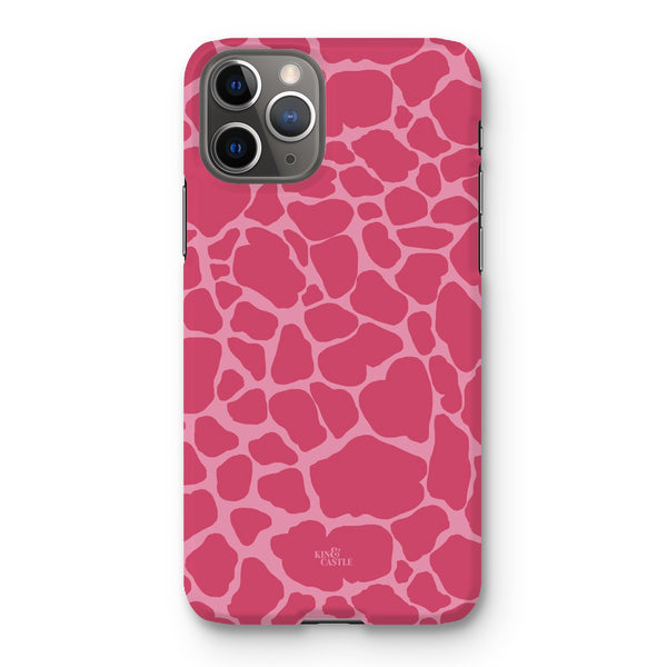 Raspberry Pink Giraffe Print Snap Phone Case