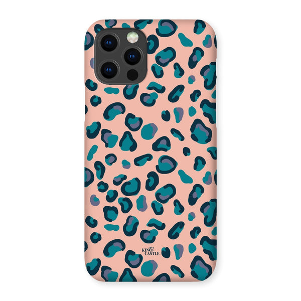 Peach, Teal & Blue Leopard Print Snap Phone Case