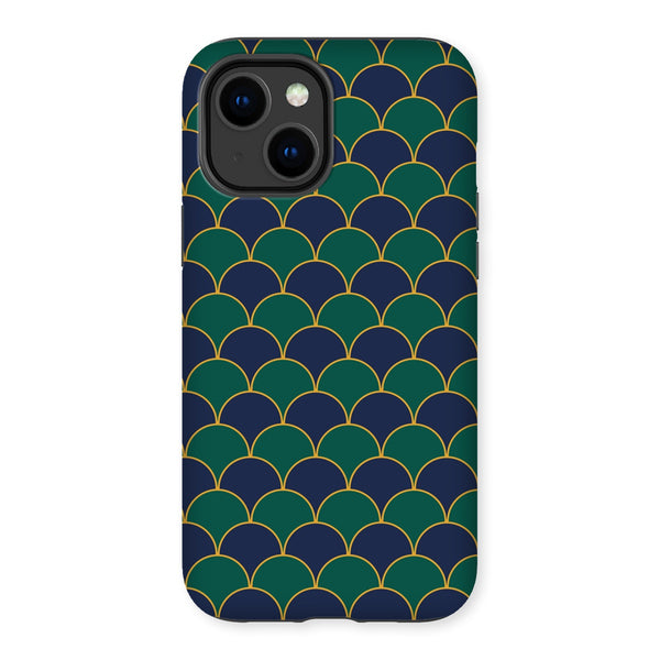 Blue & Green Geo Waves Tough Phone Case