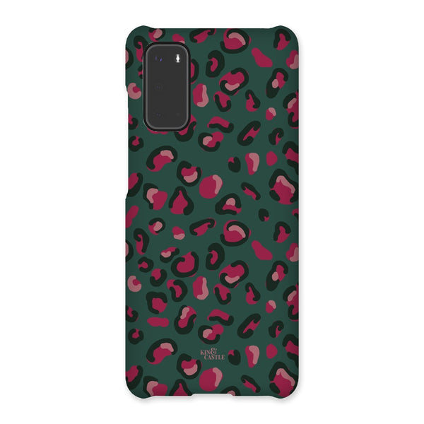 Green & Raspberry Pink Leopard Print Snap Phone Case