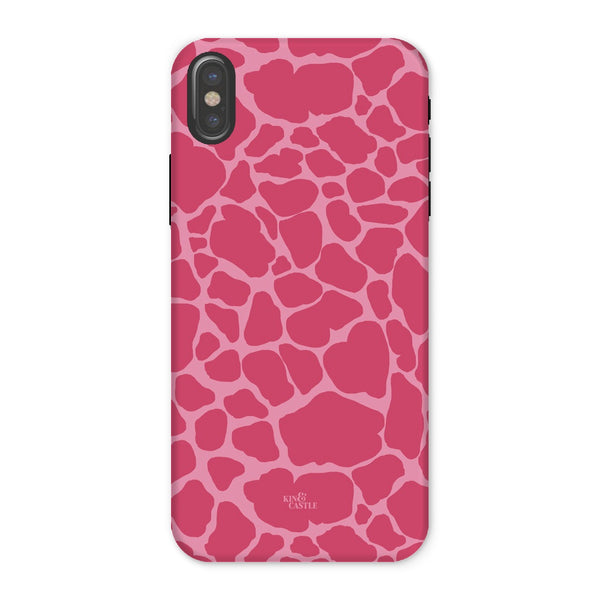 Raspberry Pink Giraffe Print Tough Phone Case