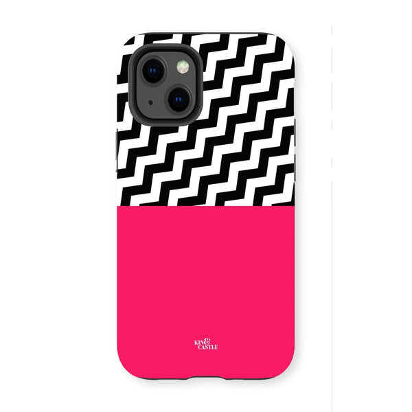 Geometric Zig Zag & Hot Pink Tough Phone Case